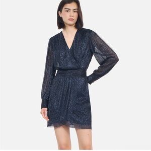The KOOPLES! NWT!! Navy Blue Metallic Jersey Dress